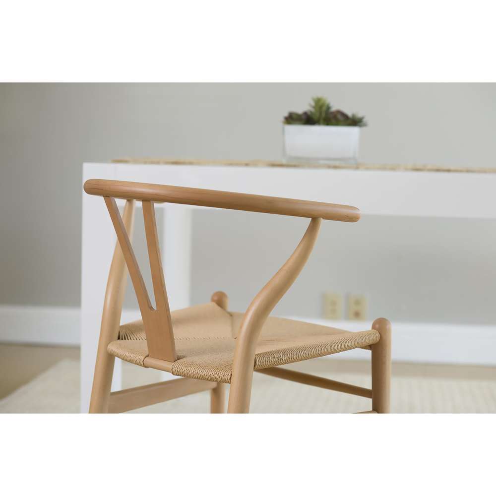 Euro Style - Evelina Side Chair in Natural Stained Frame and Natural Rush Seat (Set of 2) - 08157NAT veiw 8