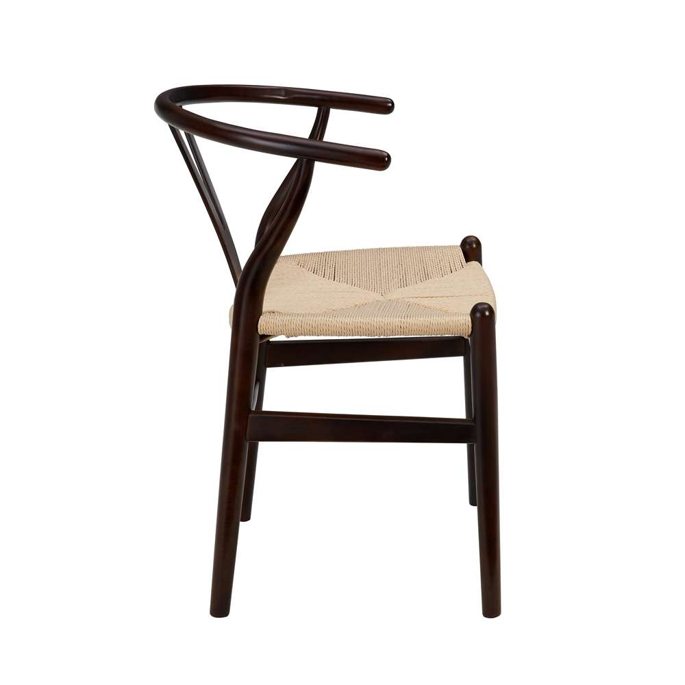 Euro Style - Evelina Side Chair in Walnut with Natural Rush Seat (Set of 2) - 08157WAL veiw 3