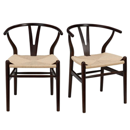 Euro Style - Evelina Side Chair in Walnut with Natural Rush Seat (Set of 2) - 08157WAL veiw 6