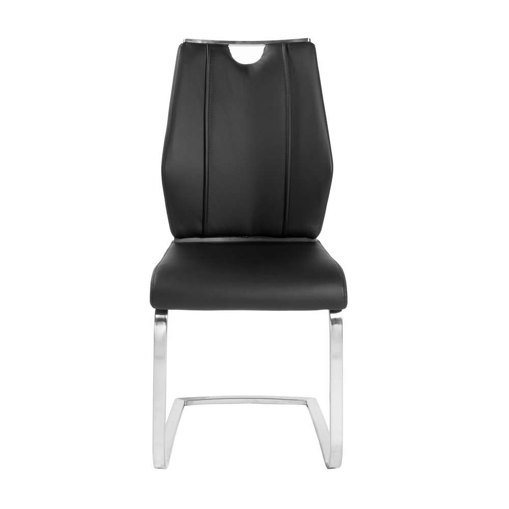 Euro Style - Lexington Side Chair in Black and Brushed Stainless Steel (Set of 2) - 81013BLK veiw 1
