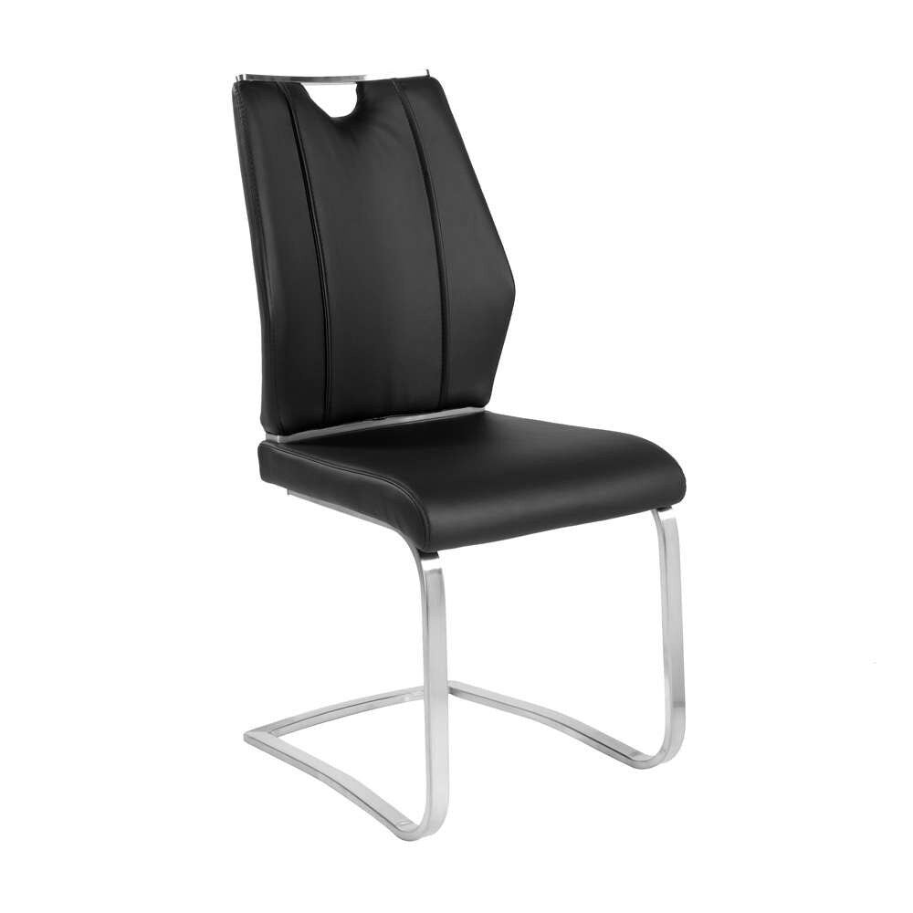 Euro Style - Lexington Side Chair in Black and Brushed Stainless Steel (Set of 2) - 81013BLK veiw 2