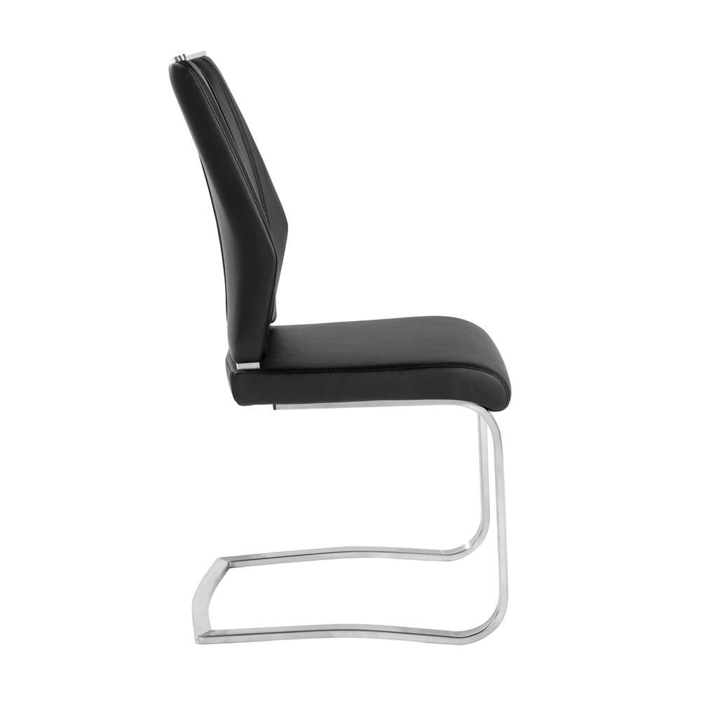 Euro Style - Lexington Side Chair in Black and Brushed Stainless Steel (Set of 2) - 81013BLK veiw 3