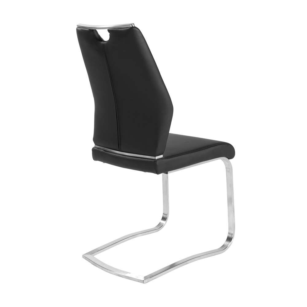 Euro Style - Lexington Side Chair in Black and Brushed Stainless Steel (Set of 2) - 81013BLK veiw 4