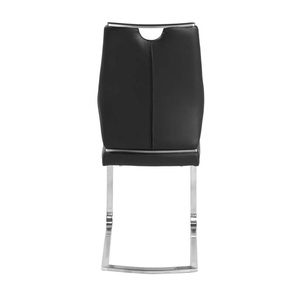 Euro Style - Lexington Side Chair in Black and Brushed Stainless Steel (Set of 2) - 81013BLK veiw 5