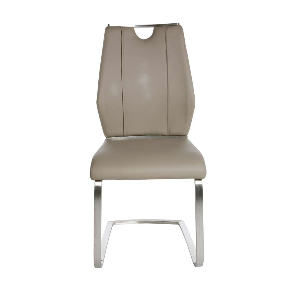 Euro Style - Lexington Side Chair in Taupe and Brushed Stainless Steel (Set of 2) - 81013TPE veiw 1