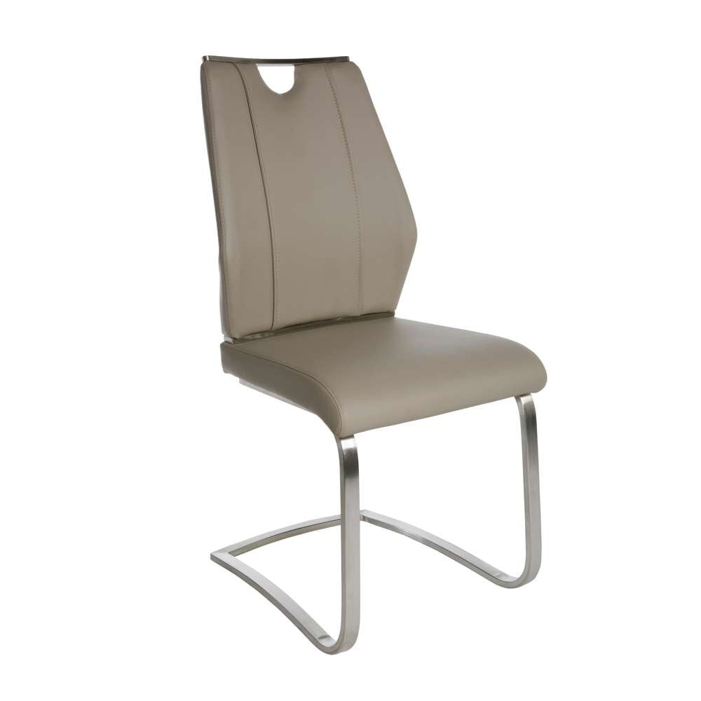 Euro Style - Lexington Side Chair in Taupe and Brushed Stainless Steel (Set of 2) - 81013TPE veiw 2