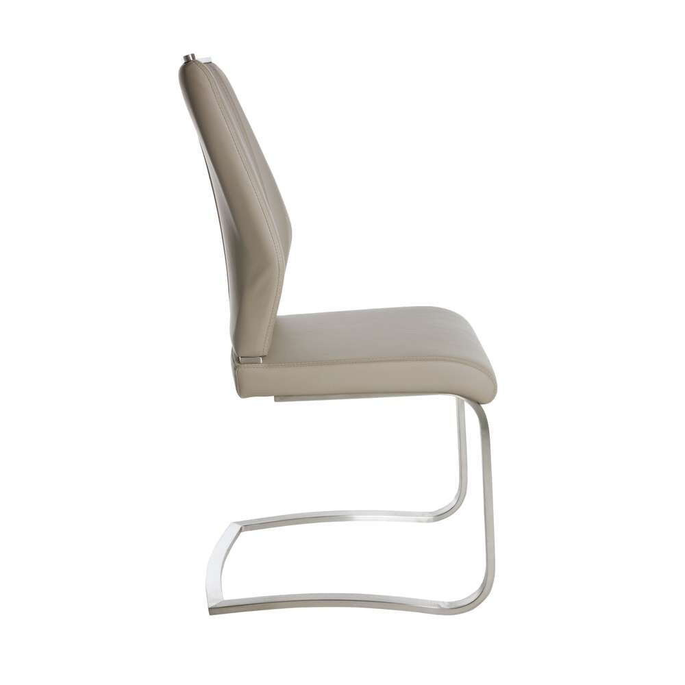 Euro Style - Lexington Side Chair in Taupe and Brushed Stainless Steel (Set of 2) - 81013TPE veiw 3