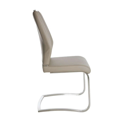 Euro Style - Lexington Side Chair in Taupe and Brushed Stainless Steel (Set of 2) - 81013TPE veiw 3