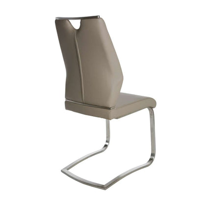 Euro Style - Lexington Side Chair in Taupe and Brushed Stainless Steel (Set of 2) - 81013TPE veiw 4