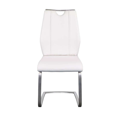 Euro Style - Lexington Side Chair in White and Brushed Stainless Steel (Set of 2) - 81013WHT veiw 1