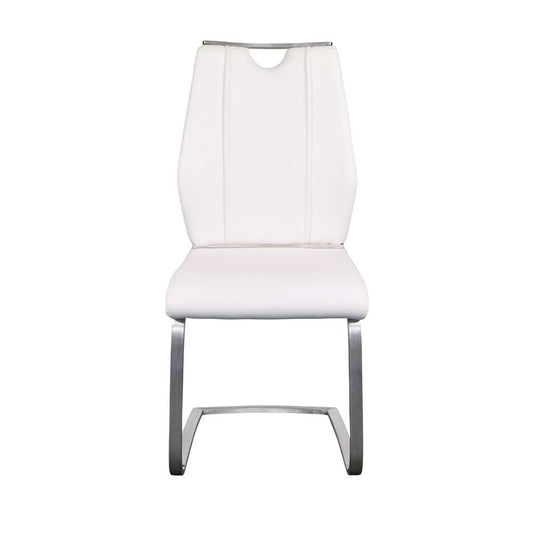 Euro Style - Lexington Side Chair in White and Brushed Stainless Steel (Set of 2) - 81013WHT veiw 1
