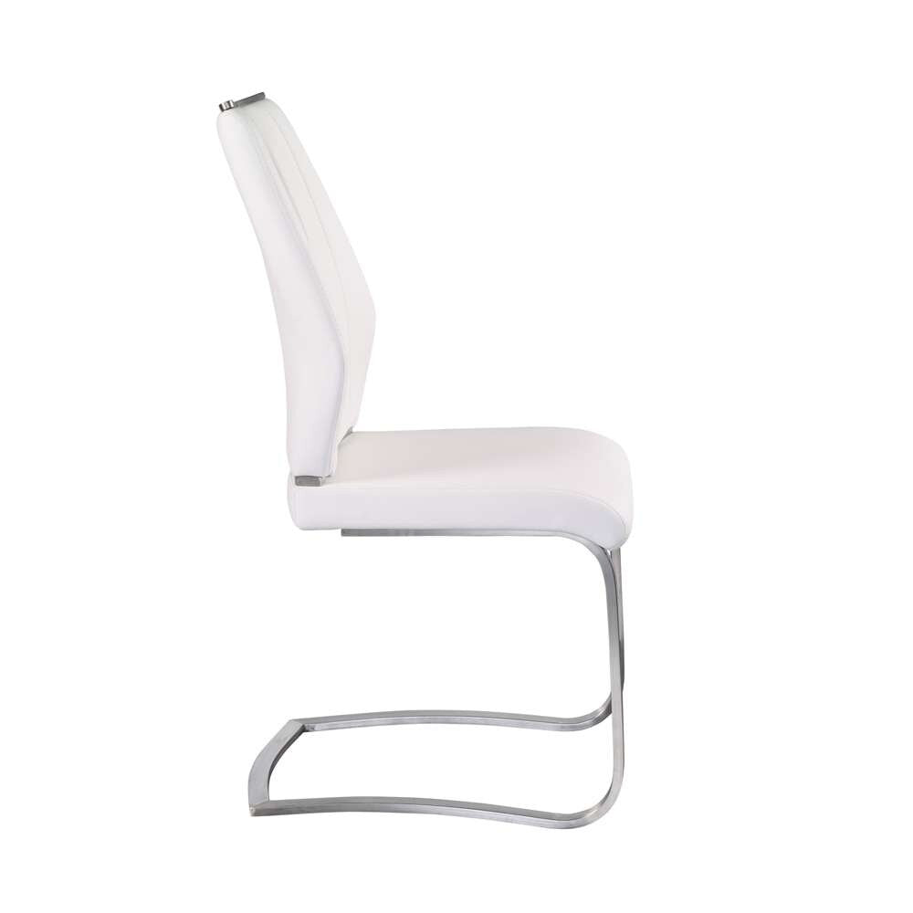Euro Style - Lexington Side Chair in White and Brushed Stainless Steel (Set of 2) - 81013WHT veiw 3