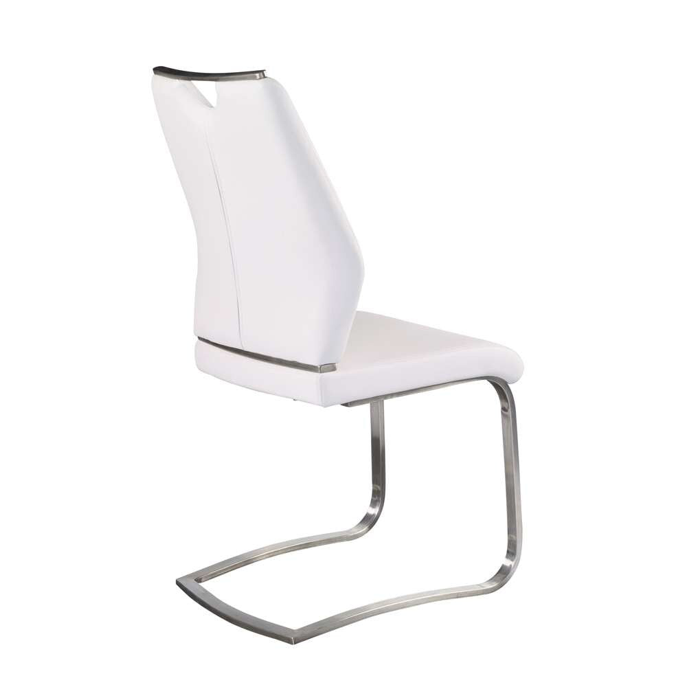 Euro Style - Lexington Side Chair in White and Brushed Stainless Steel (Set of 2) - 81013WHT veiw 4
