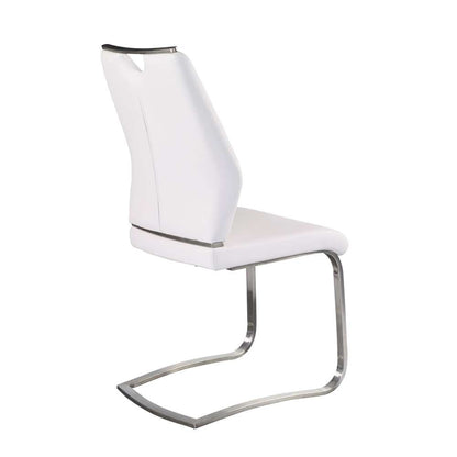 Euro Style - Lexington Side Chair in White and Brushed Stainless Steel (Set of 2) - 81013WHT veiw 4