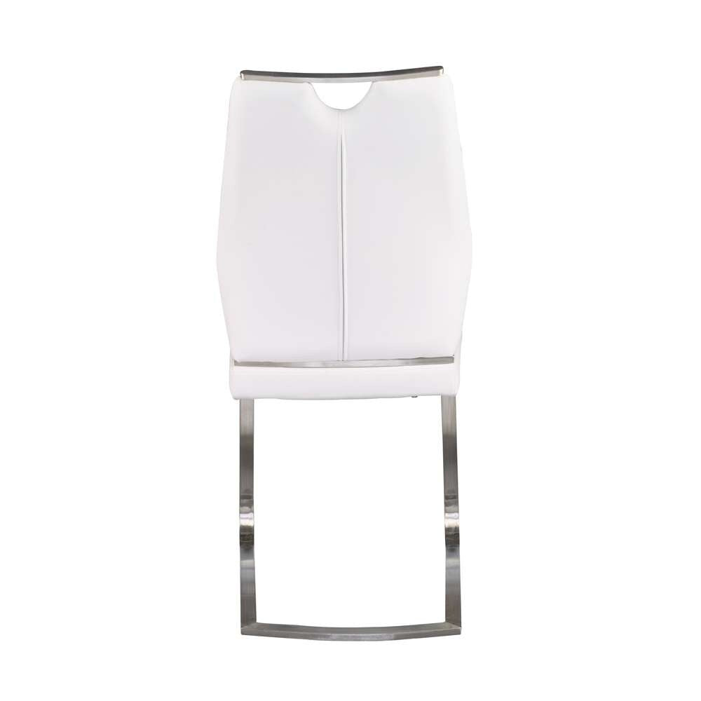 Euro Style - Lexington Side Chair in White and Brushed Stainless Steel (Set of 2) - 81013WHT veiw 5