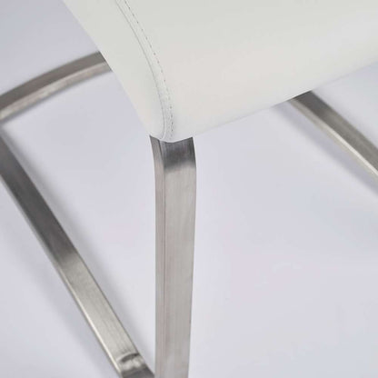 Euro Style - Lexington Side Chair in White and Brushed Stainless Steel (Set of 2) - 81013WHT veiw 6