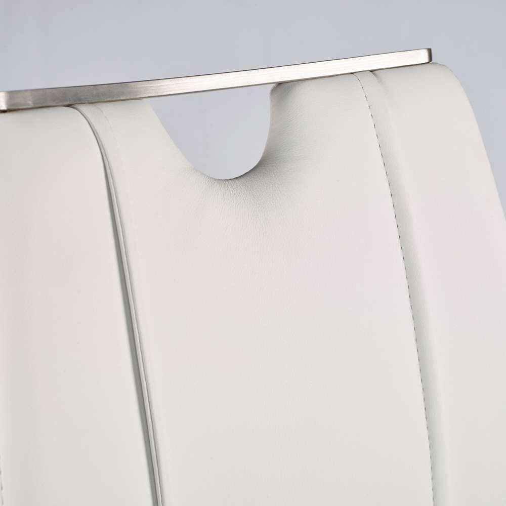 Euro Style - Lexington Side Chair in White and Brushed Stainless Steel (Set of 2) - 81013WHT veiw 7