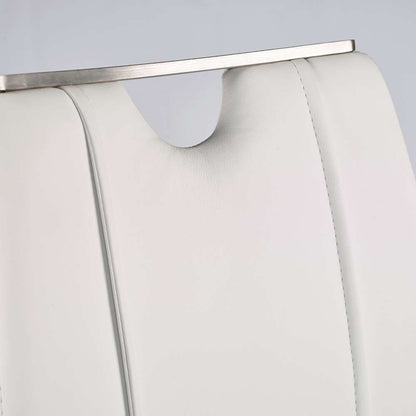 Euro Style - Lexington Side Chair in White and Brushed Stainless Steel (Set of 2) - 81013WHT veiw 7