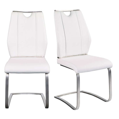 Euro Style - Lexington Side Chair in White and Brushed Stainless Steel (Set of 2) - 81013WHT veiw 8