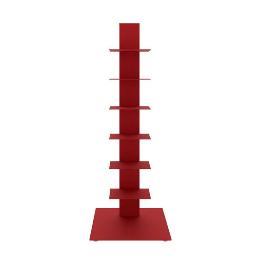 Euro Style - Sapiens 38in Bookcase/Shelf/Shelving Tower in Red - 94196RED-KIT veiw 1
