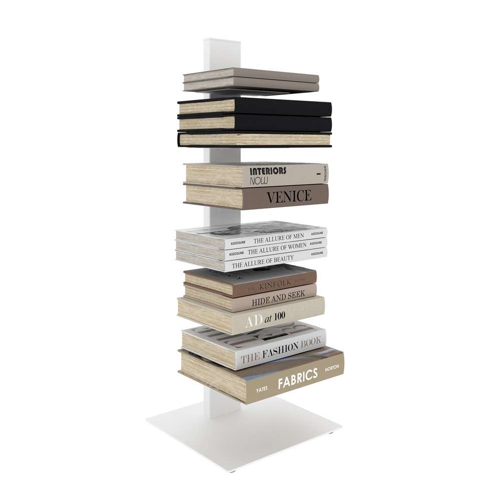 Euro Style - Sapiens 38in Bookcase/Shelf/Shelving Tower in White - 94196WHT-KIT veiw 3