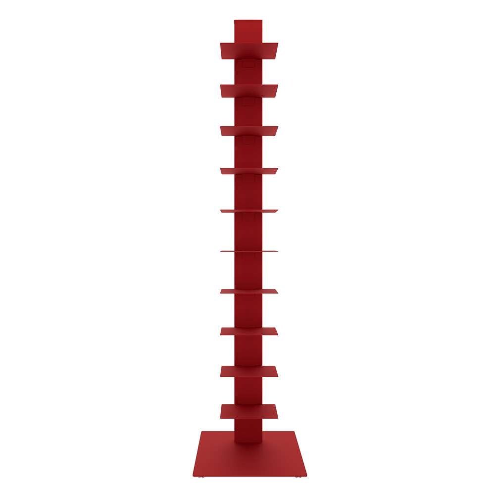 Euro Style - Sapiens 60in Bookcase/Shelf/Shelving Tower in Red - 94200RED-KIT veiw 1