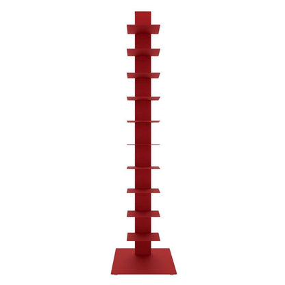 Euro Style - Sapiens 60in Bookcase/Shelf/Shelving Tower in Red - 94200RED-KIT veiw 1