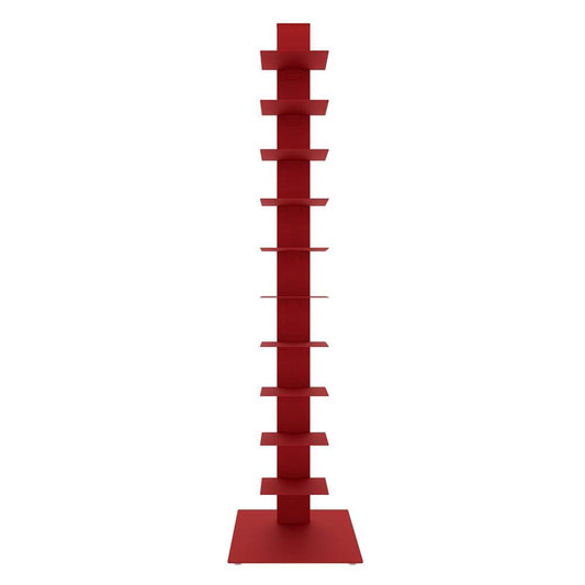 Euro Style - Sapiens 60in Bookcase/Shelf/Shelving Tower in Red - 94200RED-KIT veiw 1
