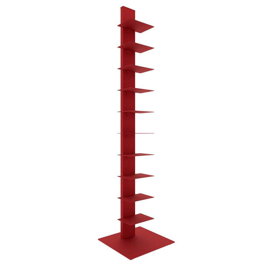 Euro Style - Sapiens 60in Bookcase/Shelf/Shelving Tower in Red - 94200RED-KIT veiw 2