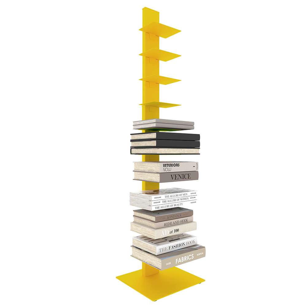 Euro Style - Sapiens 60in Bookcase/Shelf/Shelving Tower in Yellow - 94200YEL-KIT veiw 3