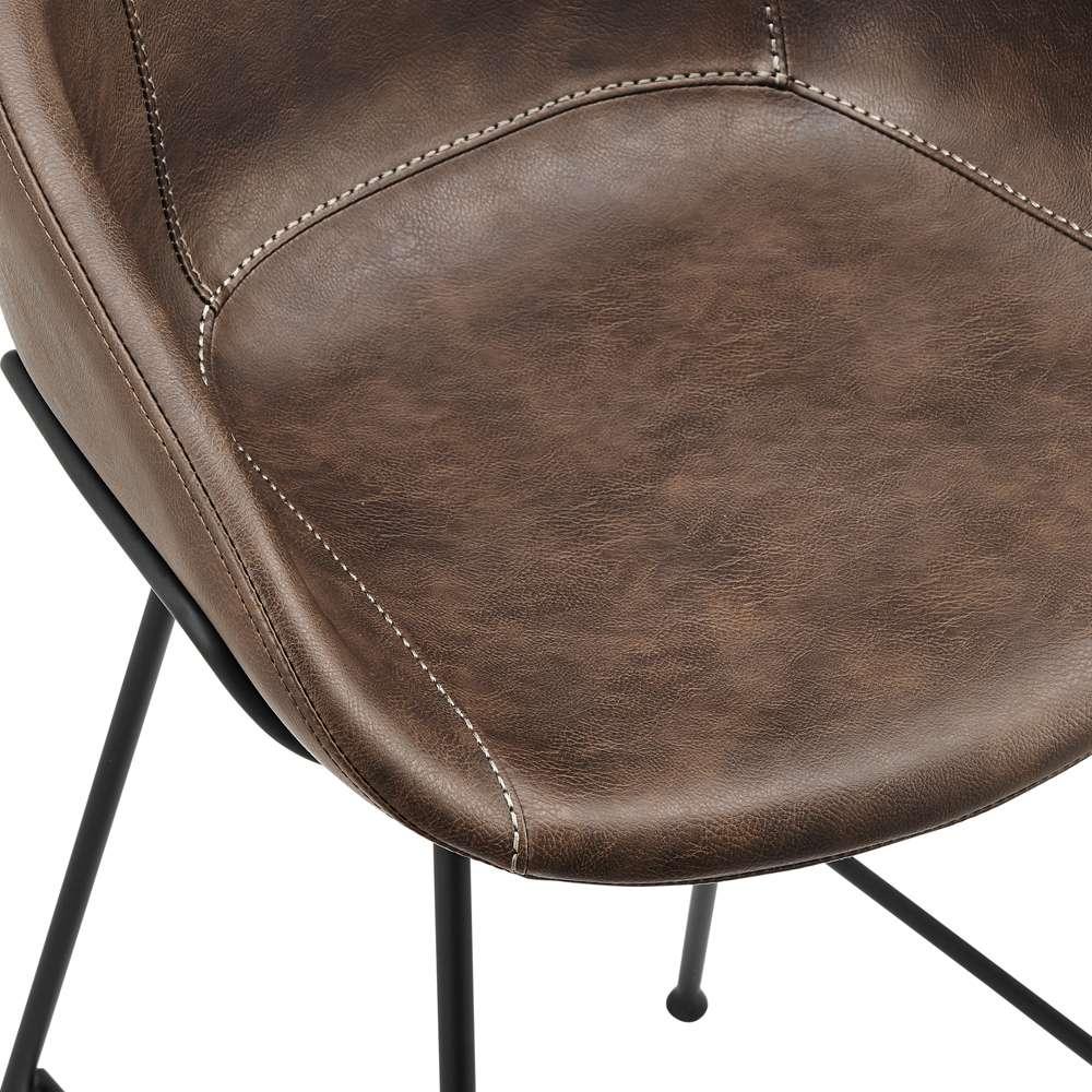 Euro Style - Zach Bar Stool with Brown Leatherette and Matte Black Legs (Set of 2) - 30490BRN veiw 6