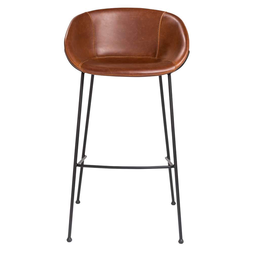 Euro Style - Zach Bar Stool in Dark Brown and Matte Black Legs (Set of 2) - 30490DKBRN veiw 1