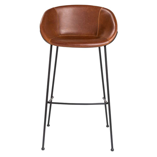 Euro Style - Zach Bar Stool in Dark Brown and Matte Black Legs (Set of 2) - 30490DKBRN veiw 1