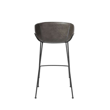 Euro Style - Zach Bar Stool with Dark Gray Leatherette and Matte Black Legs (Set of 2) - 30490DKGRY veiw 5