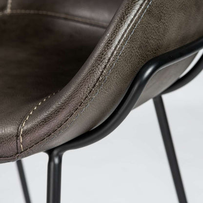Euro Style - Zach Bar Stool with Dark Gray Leatherette and Matte Black Legs (Set of 2) - 30490DKGRY veiw 6