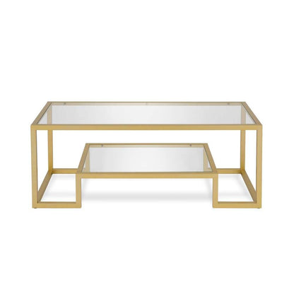 Hudson & Canal - Athena 45in Wide Rectangular Coffee Table in Brass - CT0066 veiw 3