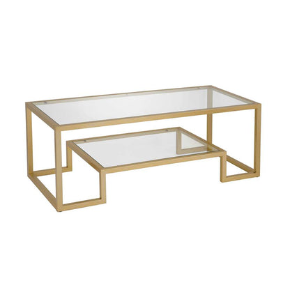 Hudson & Canal - Athena 45in Wide Rectangular Coffee Table in Brass - CT0066 veiw 4
