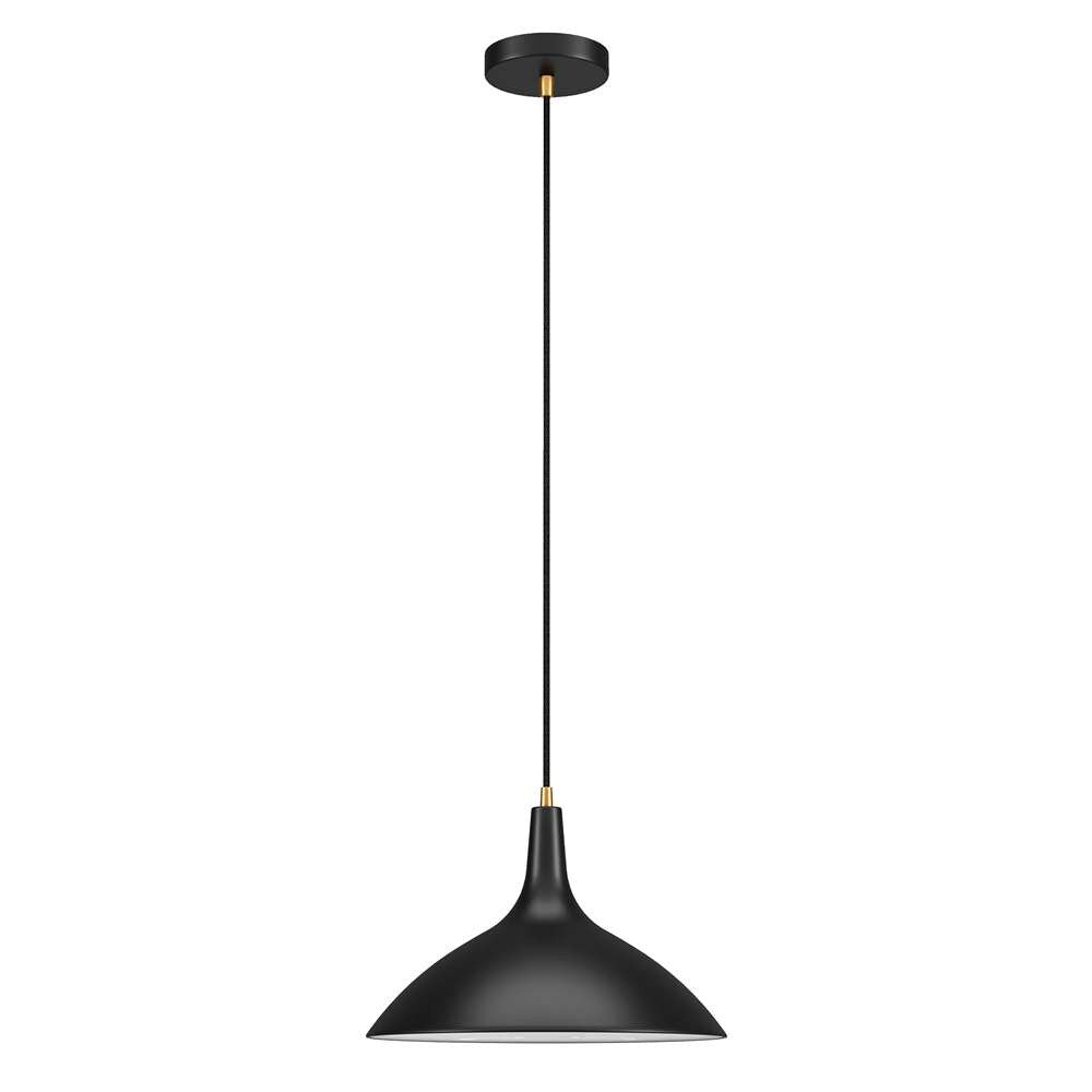 Hudson & Canal - Barton 14in Wide Pendant with Metal Shade in Matte Black/Brass/Matte Black - PD0758 veiw 1