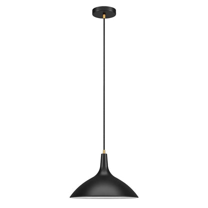 Hudson & Canal - Barton 14in Wide Pendant with Metal Shade in Matte Black/Brass/Matte Black - PD0758 veiw 1