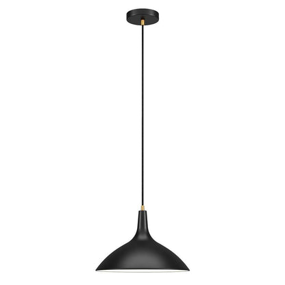 Hudson & Canal - Barton 14in Wide Pendant with Metal Shade in Matte Black/Brass/Matte Black - PD0758 veiw 3