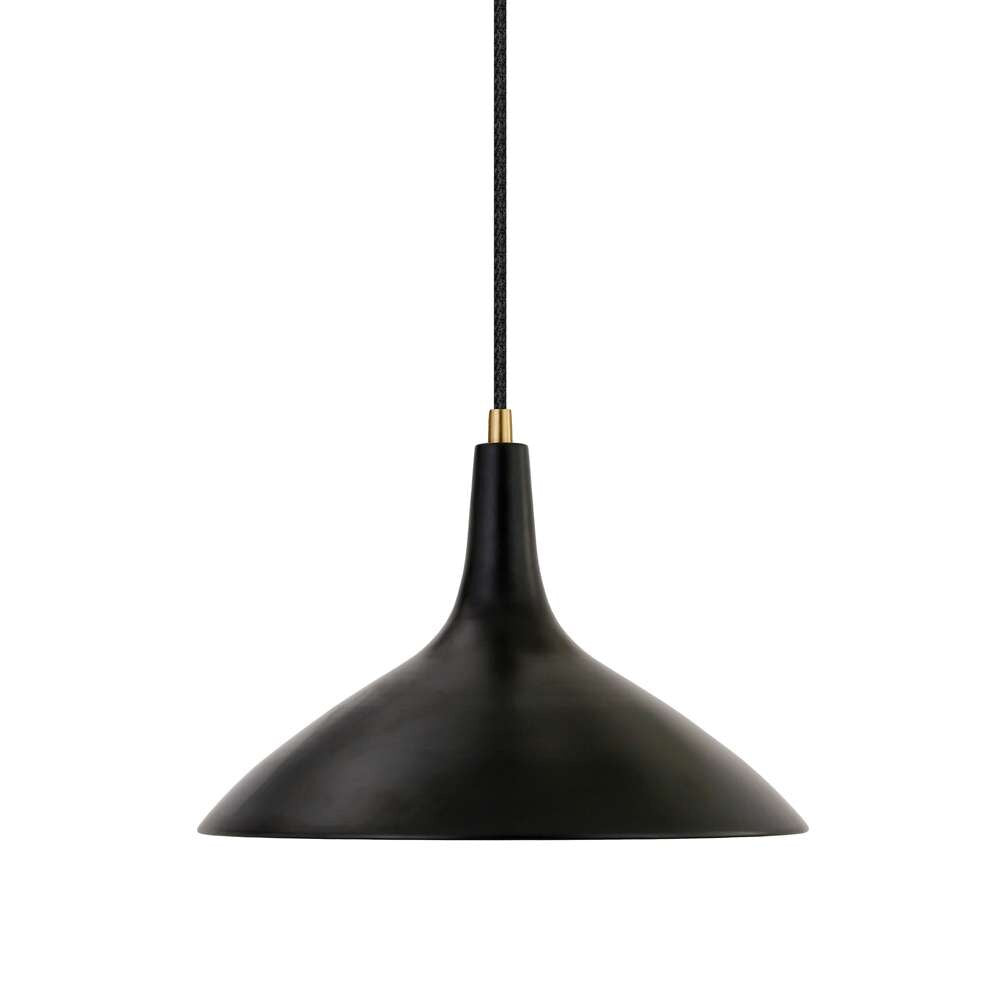 Hudson & Canal - Barton 14in Wide Pendant with Metal Shade in Matte Black/Brass/Matte Black - PD0758 veiw 4