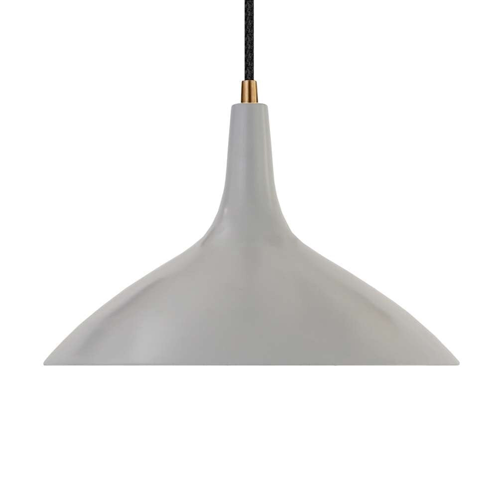 Hudson & Canal - Barton 14in Wide Pendant with Metal Shade in Matte Gray/Brass/Matte Gray - PD0761 veiw 3
