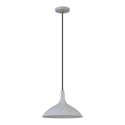 Hudson & Canal - Barton 14in Wide Pendant with Metal Shade in Matte Gray/Brass/Matte Gray - PD0761 veiw 4