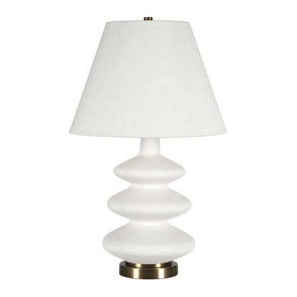 Hudson & Canal - Carleta 26.5in Tall Triple Gourd Table Lamp with Fabric Shade in White/White - TL0386 veiw 1