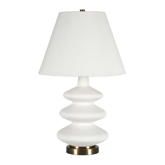 Hudson & Canal - Carleta 26.5in Tall Triple Gourd Table Lamp with Fabric Shade in White/White - TL0386 veiw 1