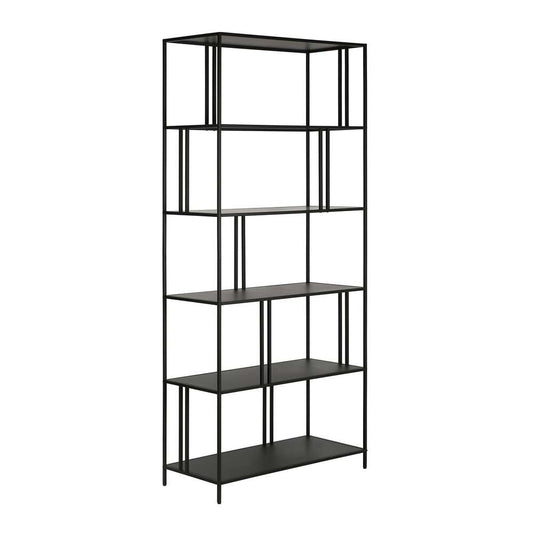 Hudson & Canal - Cortland 34in Wide Rectangular Bookcase in Blackened Bronze - BK0346 veiw 1