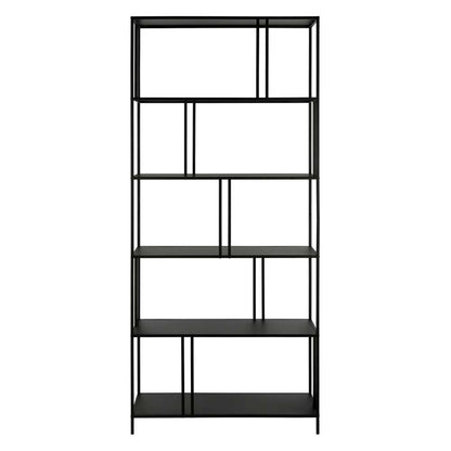 Hudson & Canal - Cortland 34in Wide Rectangular Bookcase in Blackened Bronze - BK0346 veiw 3