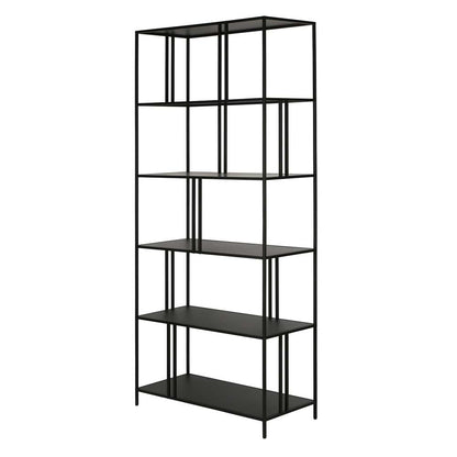 Hudson & Canal - Cortland 34in Wide Rectangular Bookcase in Blackened Bronze - BK0346 veiw 4