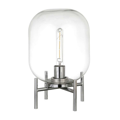 Hudson & Canal - Edison 15.38in Tall Table Lamp with Glass Shade in Polished Nickel/Clear - TL0440 veiw 1