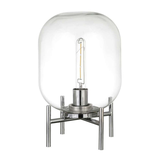 Hudson & Canal - Edison 15.38in Tall Table Lamp with Glass Shade in Polished Nickel/Clear - TL0440 veiw 1